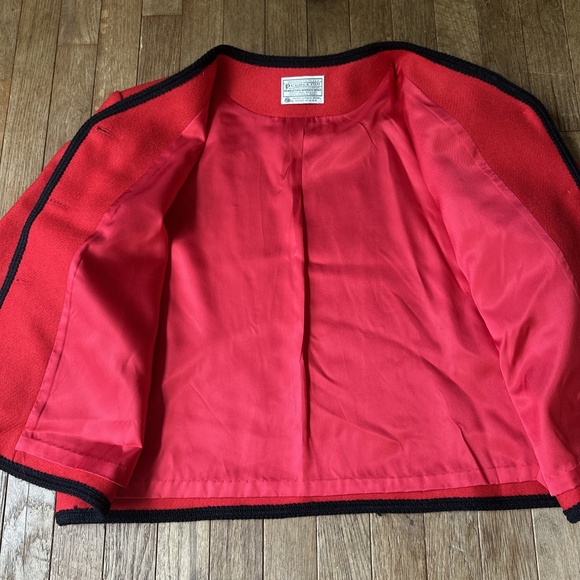 Pendleton Vintage Cherry Red Wool Blazer Womens Size 16 Grandmacore preppy - Picture 7 of 9